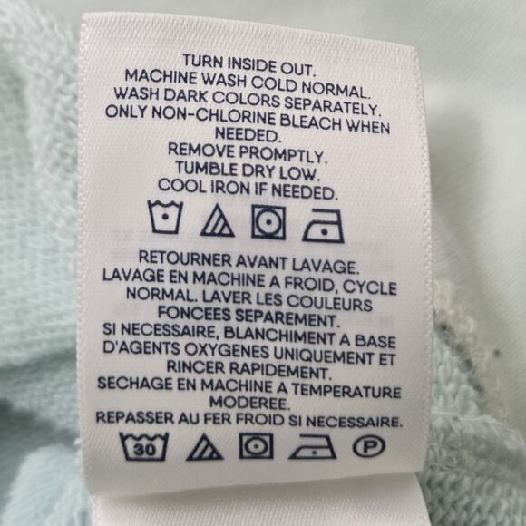 Vtg Lands End Sweatshirt Womens Small (6-8) Teal Blue Nature Bear Moose Wildlife - Picture 11 of 11